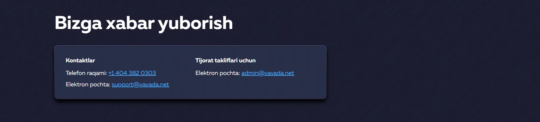 Vavada technical support